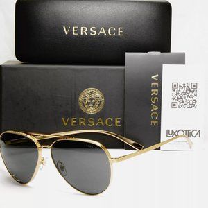 Versace Pilot Metal 59mm Sunglasses New Italy